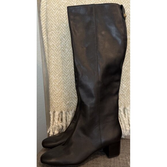 Kurt Geiger Size 9.5 heel boot women's black leather Elmer knee High eagle 40.5 - Picture 13 of 16